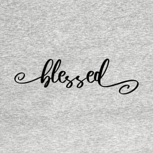 Black Blessed Swash Calligraphy T-Shirt